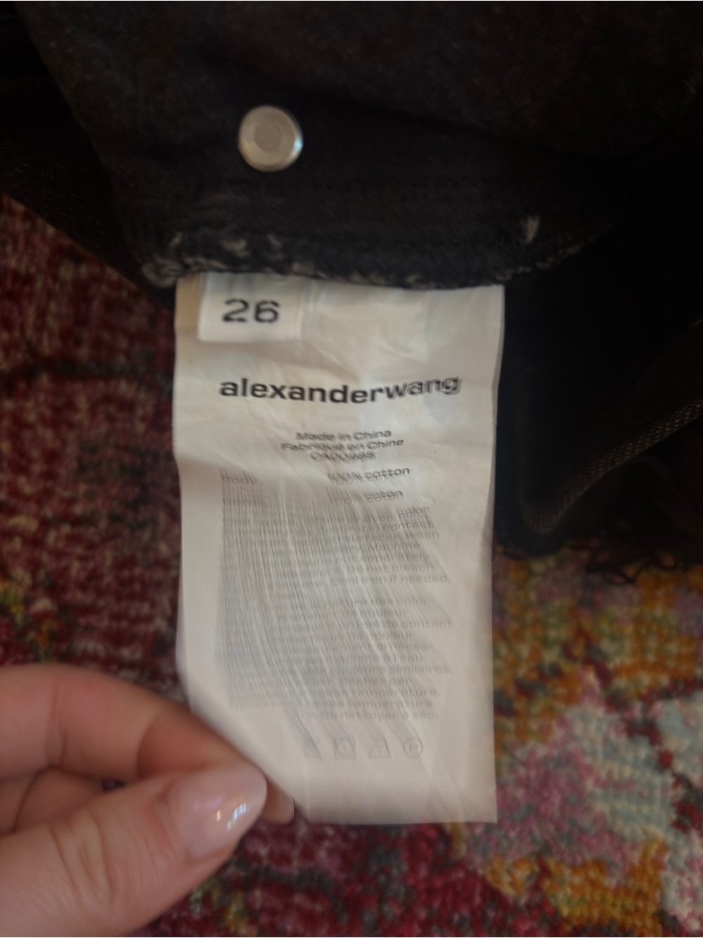 Authentic Alexander Wang Black High-Rise Frayed Hem Denim Shorts - Picture 8 of 8